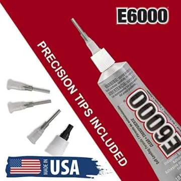 E6000 1-Ounce Tube with Precision Tips Industrial Strength Adhesive for Crafting and Wooden Art Dotting Stylus Pens 5 pcs Set - Rhinestone Applicator Kit - Rhinestone Applicator Kit for Arts and Craft