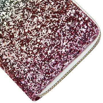 KUKOO Glitter Wallet for Women Shiny Long Phone Clutch Purse Ladies Card Holder