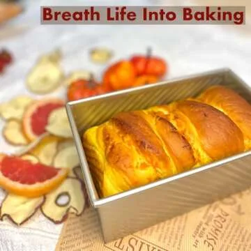 ABSORATED 2 Pack Non-Stick Pullman Loaf Pan with Lid - Carbon Steel Sandwich Bread Loaf Pan - Sourdo...