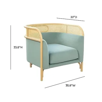 TOV Furniture Desiree Velvet Accent Chair Ocean Blue