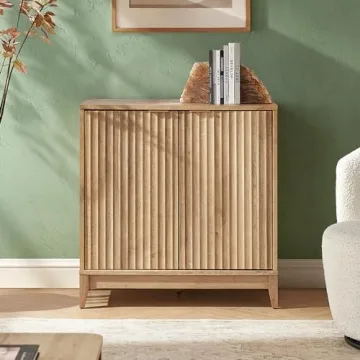 Mopio Brooklyn Storage Cabinet with Elegant Fluted Panel