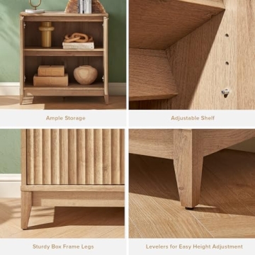 Mopio Brooklyn Storage Cabinet with Elegant Fluted Panel