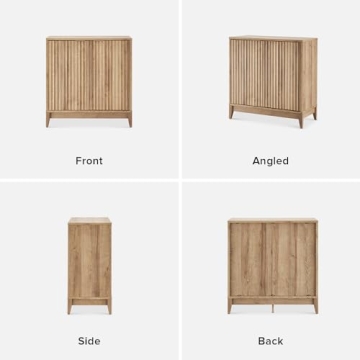 Mopio Brooklyn Storage Cabinet with Elegant Fluted Panel