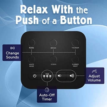 Compact Sound Machine for Sleep and Travel with 6 Sounds