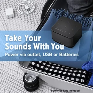 Compact Sound Machine for Sleep and Travel with 6 Sounds