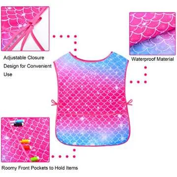 Sylfairy Art Smock for Kids Waterproof Artist Painting Sleeveless Smocks Toddler Painting Apron, Purple