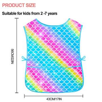 Sylfairy Art Smock for Kids Waterproof Artist Painting Sleeveless Smocks Toddler Painting Apron, Purple