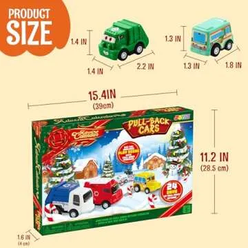 JOYIN 2024 Advent Calendar with 24 Vehicles,Advent Calendar Cars kids Toddler Boys, Xmas Gift 24 Cars with Pull Back Car Police Racing Cars
