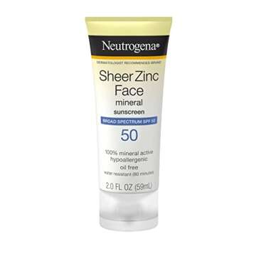 Neutrogena Sheer Zinc Oxide Dry-Touch Mineral Face Sunscreen Lotion with Broad Spectrum SPF 50, Oil-...