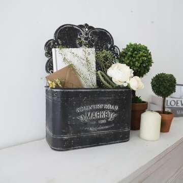 Chic Black Metal Wall Planter for Rustic Decor