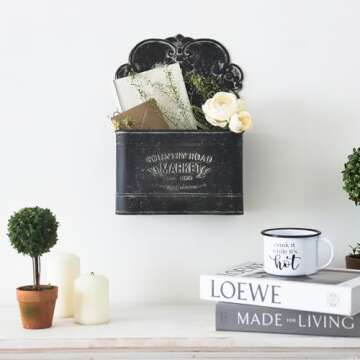 Chic Black Metal Wall Planter for Rustic Decor