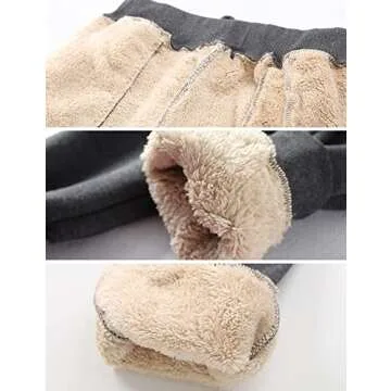 Yeokou Womens Sherpa Lined Sweatpants Winter Athletic Jogger Fleece Pants(Grey-S)