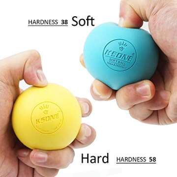 KSONE Lacrosse Massage Ball Set - Muscle Massage Roller- Deep Tissue Balls -Hard and Soft Massage Ball with Mini Ball