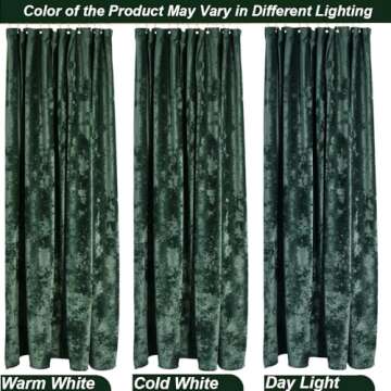 Luxurious TAMGHO Crushed Velvet Shower Curtain Set 72x72