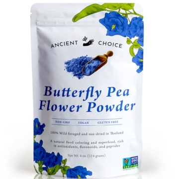 Ancient Choice - Butterfly Pea Flower Powder (4 ounce) | Blue Matcha Tea | Ceremonial (Highest) Grad...