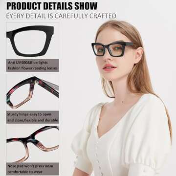 Stylish Bullabulling 3-Pack Oprah Style Reading Glasses