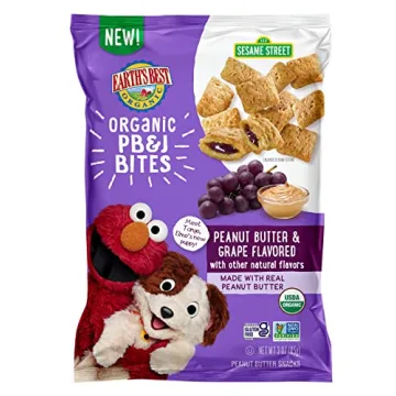 Earth's Best Organic Kids Snacks, Sesame Street Toddler Snacks, PB&J Bites for Toddlers 2 Years and ...