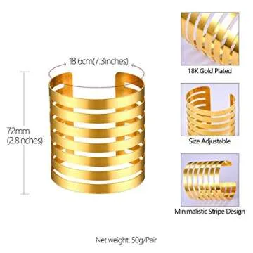 Stylish Adjustable Gold Plated Bracelet for Women
