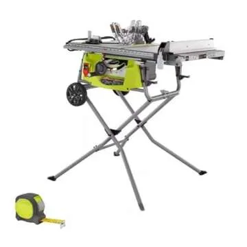 RTS23-RHTM25 Fits For RYOBI 15 Amp 10 in. Expanded Capacity Portable Corded Table Saw With Rolling Stand and 25 ft. Compact Tape Measure