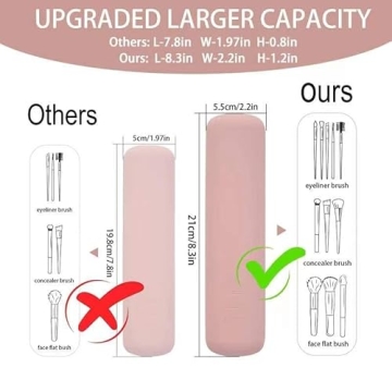 Travel Makeup Brush Holder Portable Silicone Cosmetic Bag