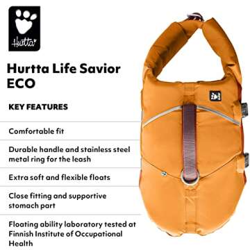 Hurtta ECO Life Savior Dog Life Jacket - Eco-Friendly & Durable