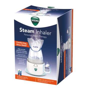 Vicks V1200 Personal Steam Inhaler with Soft Face Mask for Targeted Steam Relief, Aids with Sinus Pr...