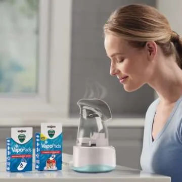 Vicks V1200 Personal Steam Inhaler with Soft Face Mask for Targeted Steam Relief, Aids with Sinus Problems, Congestion, Cough, Use with Soothing Menthol Vicks VapoPads