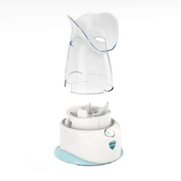 Vicks V1200 Personal Steam Inhaler with Soft Face Mask for Targeted Steam Relief, Aids with Sinus Problems, Congestion, Cough, Use with Soothing Menthol Vicks VapoPads