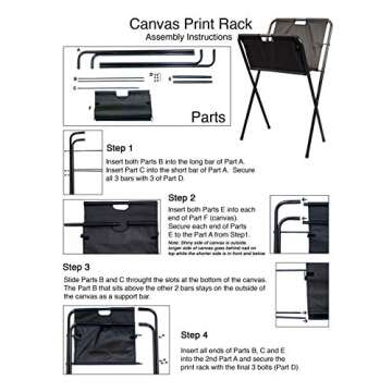 Creative Mark Medium Canvas Art Print Rack - Portable Folding Display for Posters, Artwork, Prints, Canvas, Panels, Artist Galleries, Studios & Storage - 39"h x 21.5"d x 24"