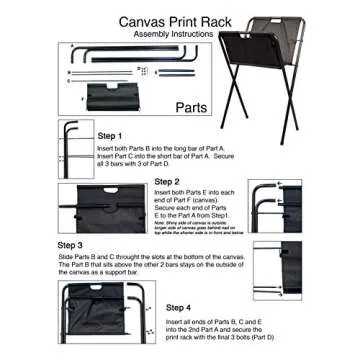 Creative Mark Medium Canvas Art Print Rack - Portable Folding Display for Posters, Artwork, Prints, Canvas, Panels, Artist Galleries, Studios & Storage - 39"h x 21.5"d x 24"