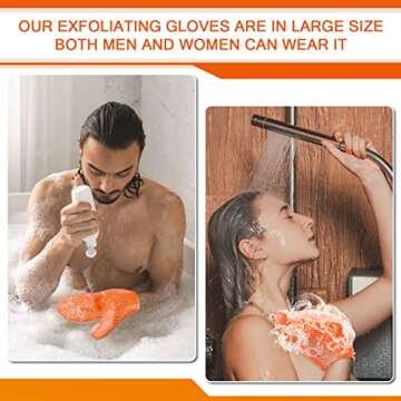 Karenhi Honeycomb Exfoliating Scrubber Set, Honeycomb Face and Body Scrubber Include Spa Bath Mitt Honeycomb Exfoliating Glove for Body Shower, Face Exfoliator Scrubber Sponge, Quick Drying (Orange)