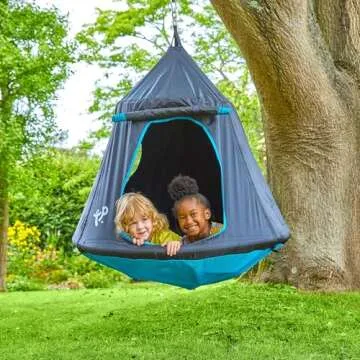 TP Toys, UFO Hanging Tent Swing for Kids | Tree Swing, Air Fort, or Outdoor Playhouse, Just Attach to Tree or Swing Set. 44" Across Gives Kids 3-6 Plenty of Space