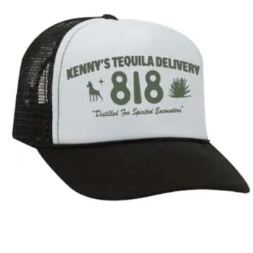 818 Kenny's Tequila Vodka dad Vintage Trucker Hat Cap Baseball Christmas Jager Gift Funny Old School (All White, Kenny's)