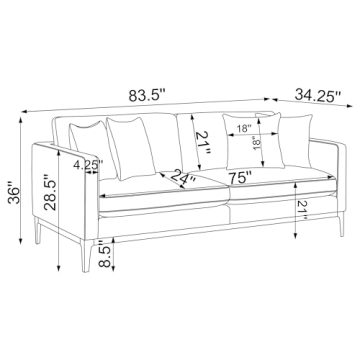 Coaster Home Apperson Cushioned Sofa Light Grey Comfort