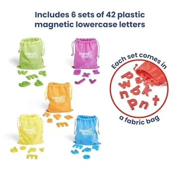 hand2mind Rainbow Lowercase Magnetic Letters for Kids