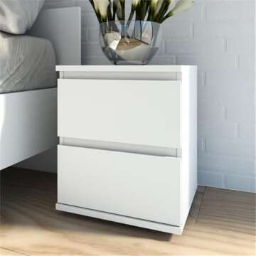 Tvilum 2 Drawer Bedroom Nighstand, White