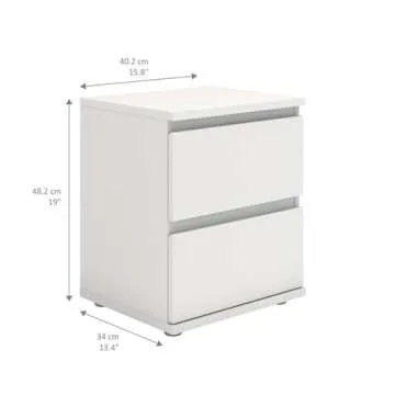Tvilum 2 Drawer Bedroom Nighstand, White