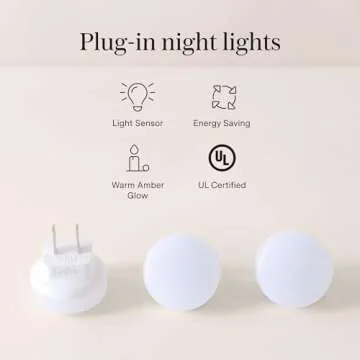 Loftie Night Lights Plug into Wall - 0.5W Plug in Night Light - Warm Amber Glow, Wall Light Sensing Dusk to Dawn - 2000K, UL Certified - Nightlight for Bathroom, Hallway, Bedroom Decor, Kitchen,3-Pack