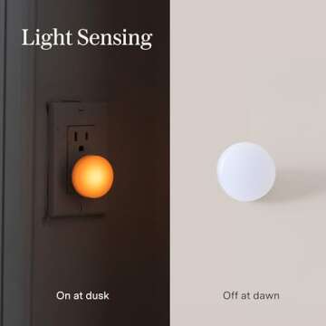 Loftie Night Lights Plug into Wall - 0.5W Plug in Night Light - Warm Amber Glow, Wall Light Sensing Dusk to Dawn - 2000K, UL Certified - Nightlight for Bathroom, Hallway, Bedroom Decor, Kitchen,3-Pack