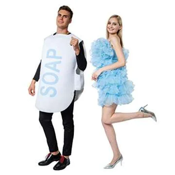 ReneeCho Couple Halloween Loofah & Soap Costume Adults Funny Dress Up Bath Set