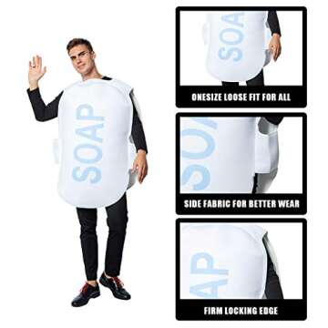 ReneeCho Couple Halloween Loofah & Soap Costume Adults Funny Dress Up Bath Set