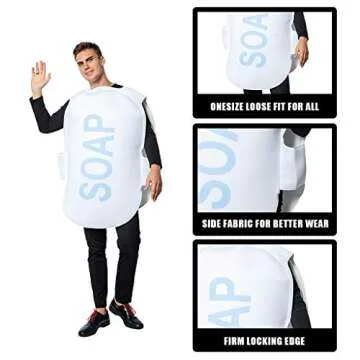 ReneeCho Couple Halloween Loofah & Soap Costume Adults Funny Dress Up Bath Set