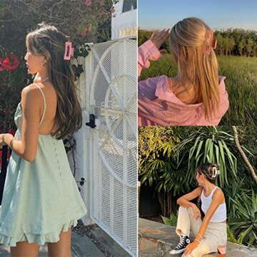 ACO-UINT 6 Pack Hair Clips for Women, Large Hair Claw Clips for Thick Hair, Strong Clips for Hair Jumbo Hair Clips Cute Hair Clips Hair Styling Accessories for Women