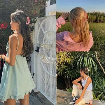 ACO-UINT 6 Pack Hair Clips for Women, Large Hair Claw Clips for Thick Hair, Strong Clips for Hair Jumbo Hair Clips Cute Hair Clips Hair Styling Accessories for Women