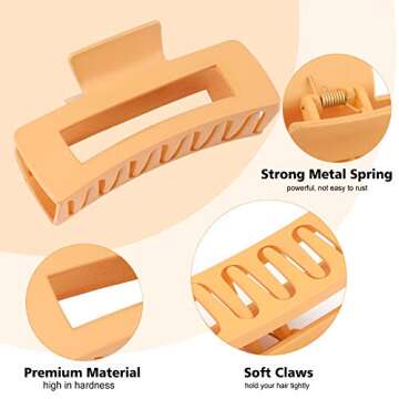 ACO-UINT 6 Pack Hair Clips for Women, Large Hair Claw Clips for Thick Hair, Strong Clips for Hair Jumbo Hair Clips Cute Hair Clips Hair Styling Accessories for Women