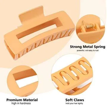 ACO-UINT 6 Pack Hair Clips for Women, Large Hair Claw Clips for Thick Hair, Strong Clips for Hair Jumbo Hair Clips Cute Hair Clips Hair Styling Accessories for Women