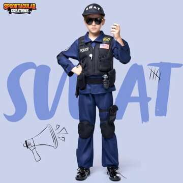 Spooktacular Creations Police SWAT Costume for Kids, S.W.A.T. Police Officer Costume Set for Boys Ha...