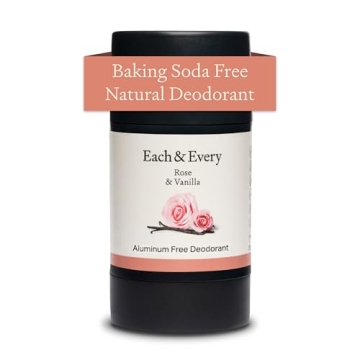 Each & Every All Natural Deodorant for Women & Men - Sensitive Skin, Plant-Based, Baking Soda & Alum...