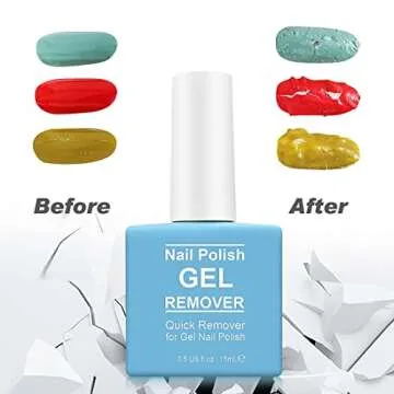 Gel Nail Polish Remover, Ultra-Powerful Nail Polish Remover for Natural, Nail Polish Remover for Gel Nails (with 1Pcs Cuticle Pusher and Nail Polish Scraper)