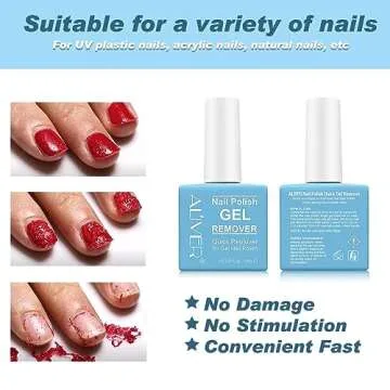 Gel Nail Polish Remover, Ultra-Powerful Nail Polish Remover for Natural, Nail Polish Remover for Gel Nails (with 1Pcs Cuticle Pusher and Nail Polish Scraper)